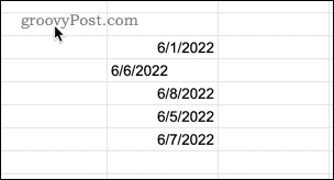 Примери усклађених датума у ​​Гоогле табелама