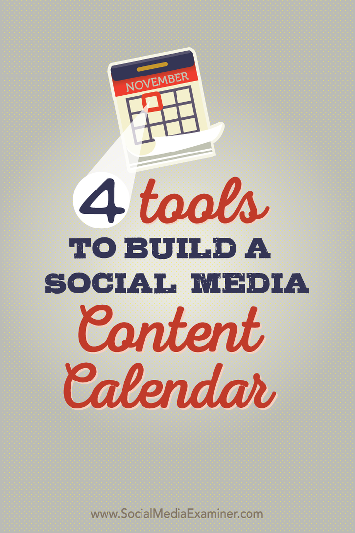 четири алата за изградњу календара садржаја на друштвеним мрежама