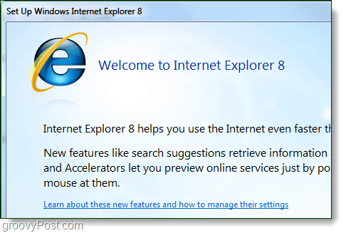 добродошли у Интернет Екплорер 8