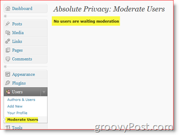 Апсолутна приватност умерени корисници - приватни додатак за ВордПресс блог