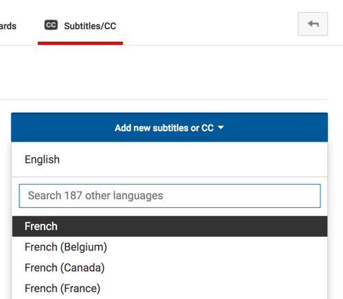 Изаберите језик датотеке са ИоуТубе насловима.