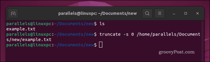 Пражњење Линук датотеке помоћу команде трунцате