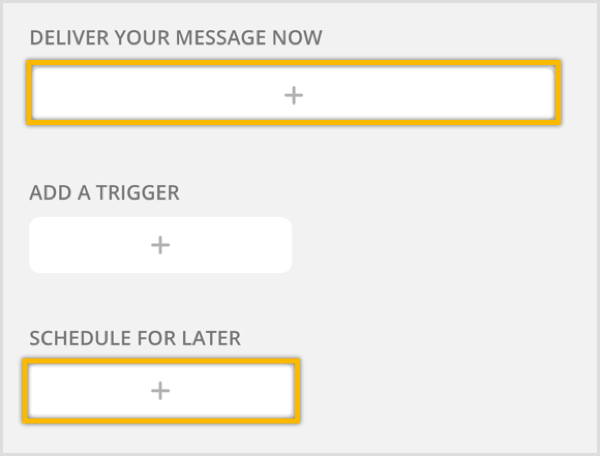 Кликните на дугме + да бисте креирали нову емитовану поруку.