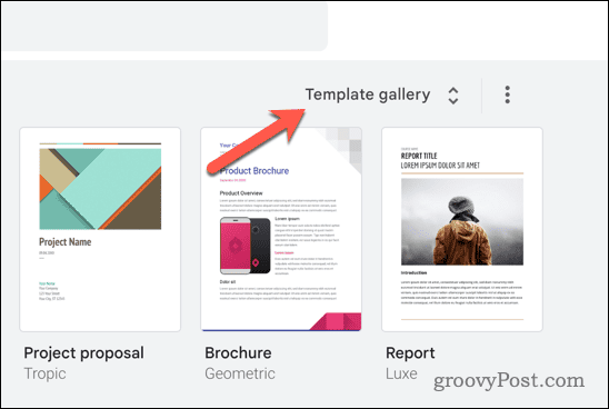 Отворите галерију шаблона у Гоогле документима