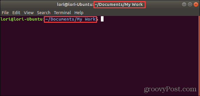 Прозор терминала отворен у одређеној мапи у Убунту Линуку