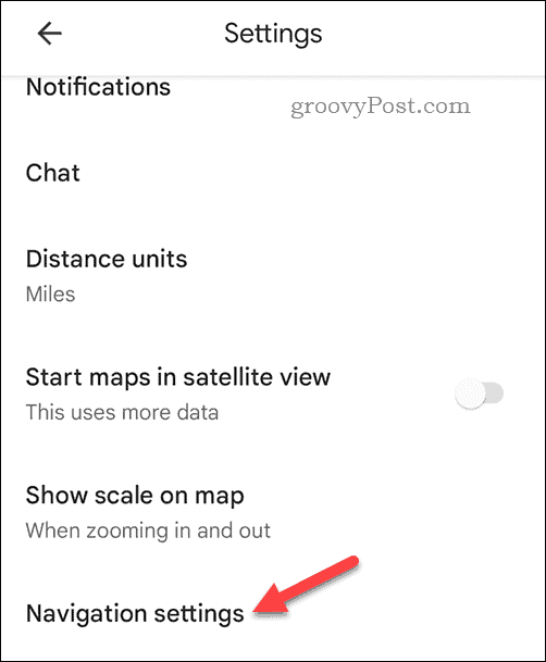 Отворите подешавања мобилне навигације Гоогле мапа
