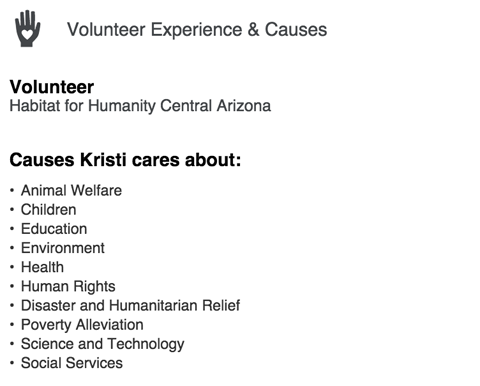 одељак о искуству волонтера и узроцима