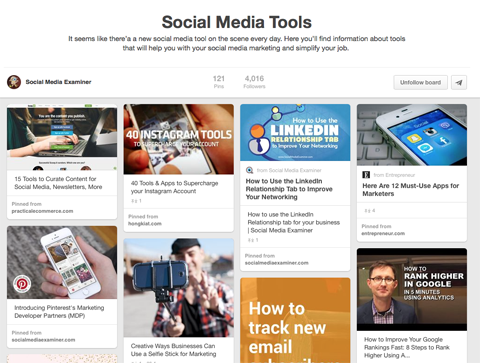 алати за друштвене медије пинтерест табла