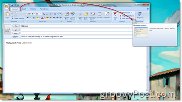 Отворите оквир за дијалог Оутлоок Мессаге Оптионс