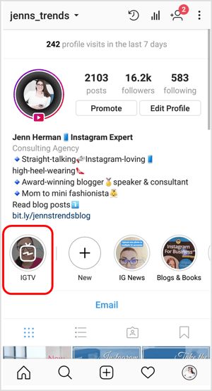 Икона ИГТВ на Инстаграм профилу