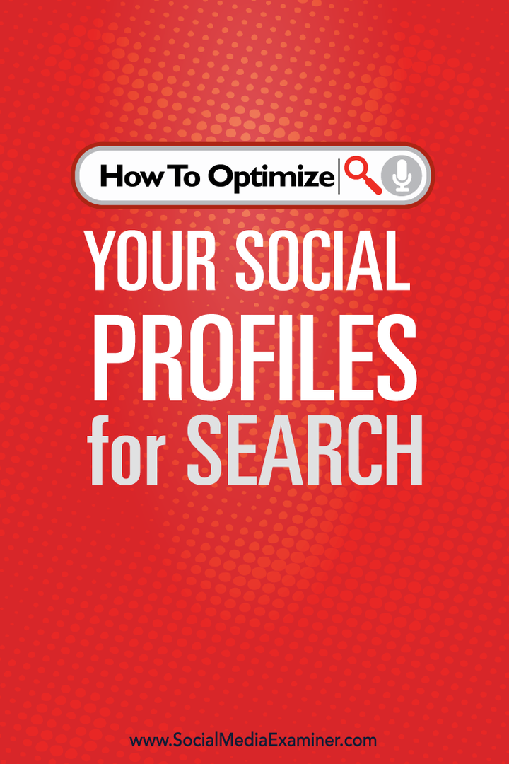 како оптимизирати друштвене профиле за претрагу