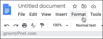 Мени Формат у Гоогле документима