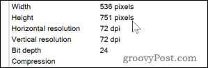 Детаљи о ДПИ за слику у оперативном систему Виндовс