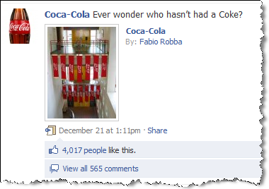 кока-кола на фејсбуку