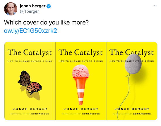 Јонах Бергер је твитовао са сликама три могуће насловнице књига