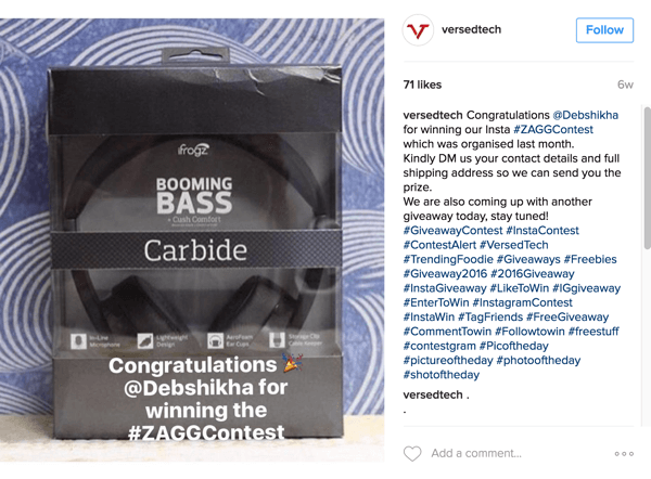 Обавезно објавите победника вашег Инстаграм селфие такмичења.