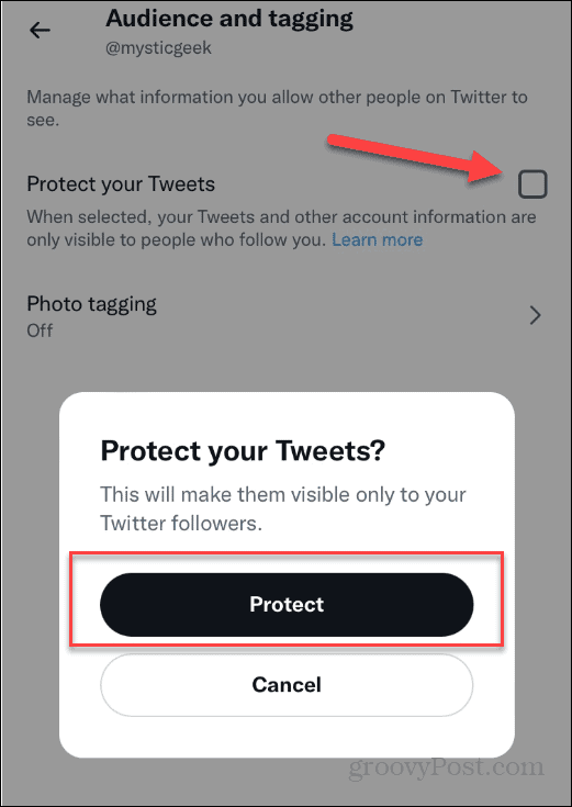 Заштитите твитове Твиттер Привате