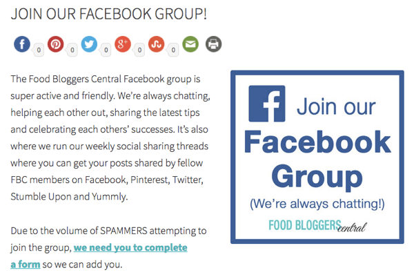 Позовите посетиоце веб странице да се придруже вашој Фацебоок групи.