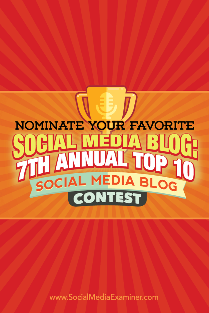 Номинирајте свој омиљени блог о друштвеним мрежама: 7. годишњи конкурс за 10 најпопуларнијих блогова о друштвеним мрежама: Испитивач друштвених медија