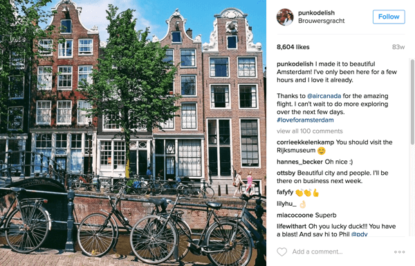 Аир Цанада удружила се са утицајним особама Инстаграма да промовише нове руте до Амстердама, Мексико Ситија и Дубаија.
