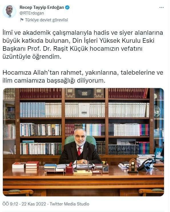Порука саучешћа председника Ердогана