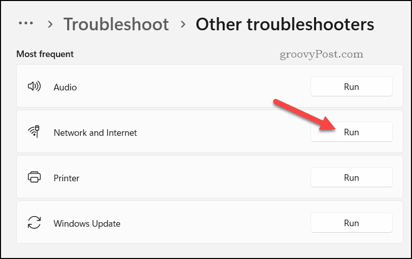Покрените Виндовс 11 алатку за решавање проблема са мрежом