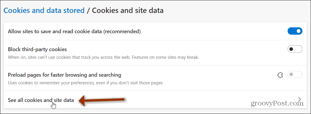 види све колачиће и податке о веб локацијама