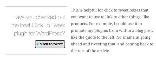ВордПресс додатна компонента Беттер Цлицк то Твеет омогућава вам да у своје блогове убаците оквире за кликање за Твиттер.