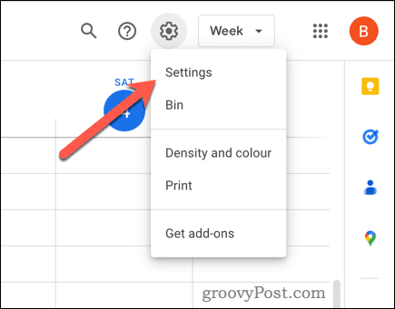 Отворите Подешавања у Гоогле календару
