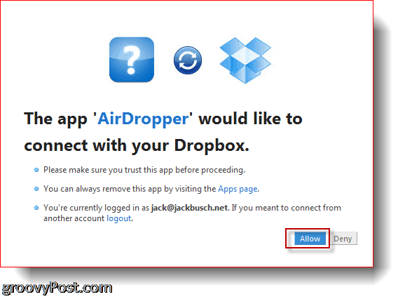 АирДроппер Дропбок - повежите апликацију са Дропбок-ом