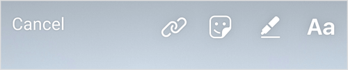 Додирните икону везе на врху екрана и додајте УРЛ својој објави у Инстаграм причи.