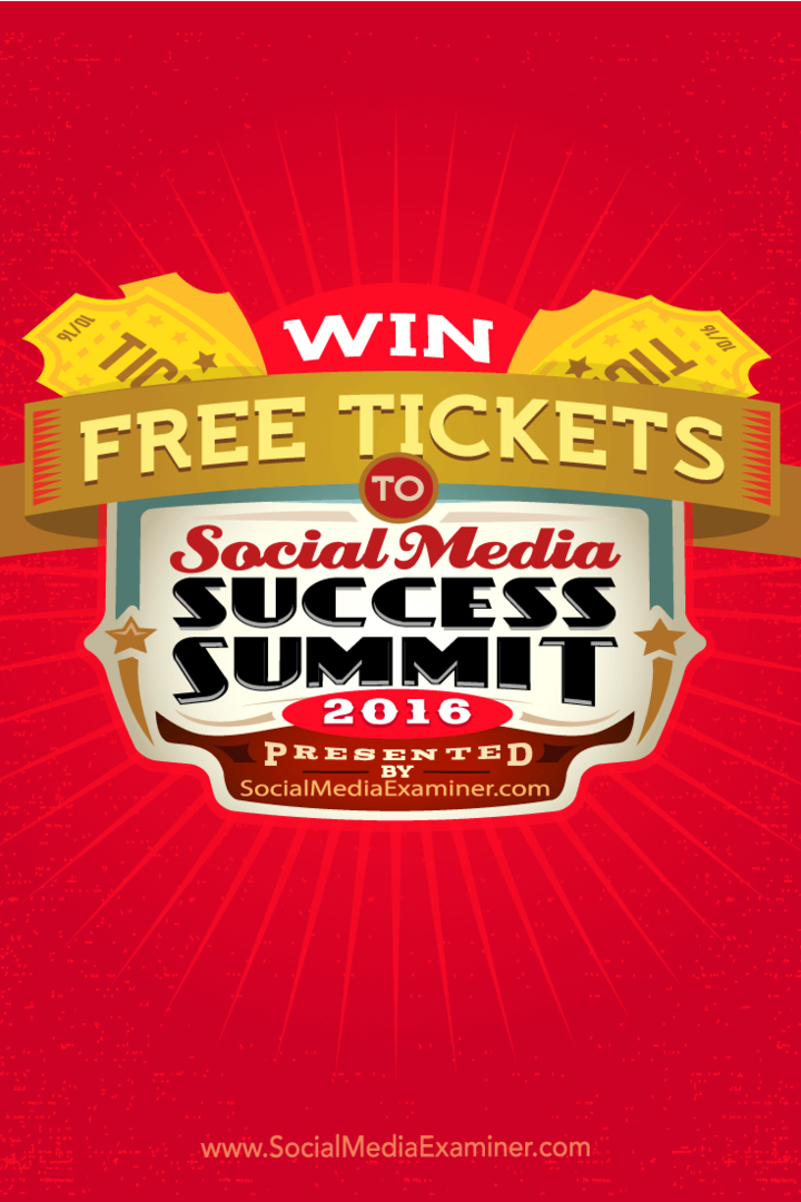 Сазнајте како да освојите бесплатну карту за Самит о успеху друштвених медија 2016.