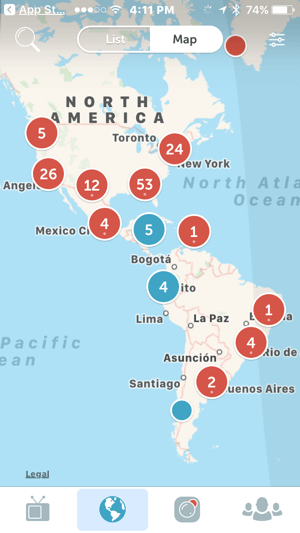 Перископова мапа олакшава гледаоцима да пронађу стримове уживо широм света.