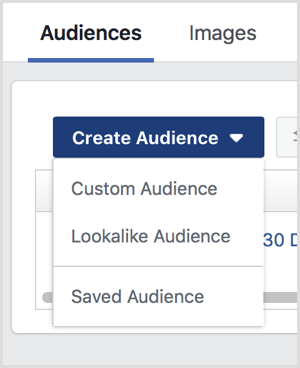 Направите опције падајућег менија Публика на Фацебоок страници Публика