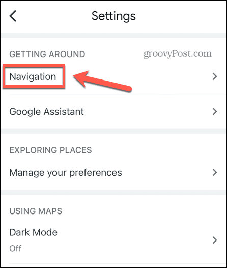 подешавања навигације на Гоогле мапама