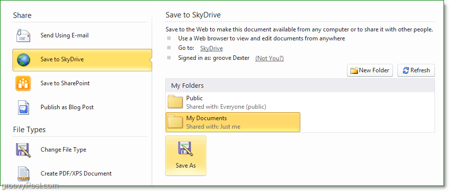 Како сачувати датотеке Мицрософт Оффице 2010 и документе на СкиДриве-у