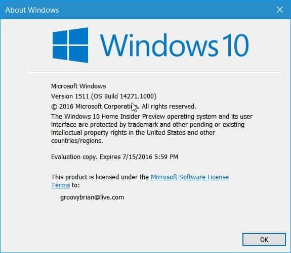 Windows 10 Redstone Build 14271 שוחרר למבני פנים (נייד מדי)