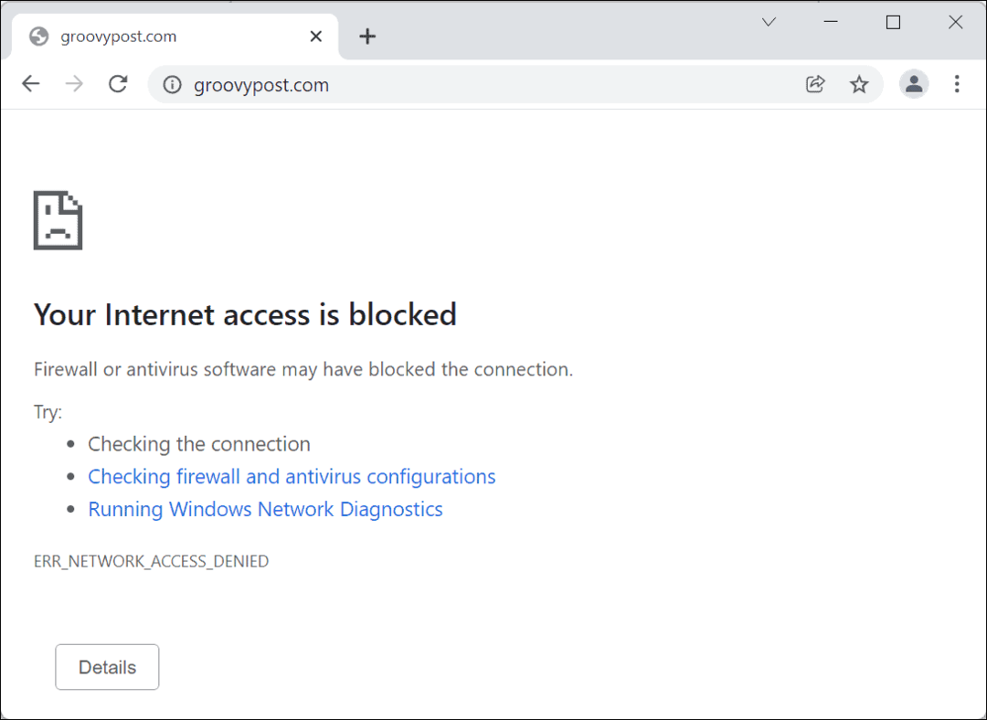  Приступ интернету блокиран Гоогле Цхроме