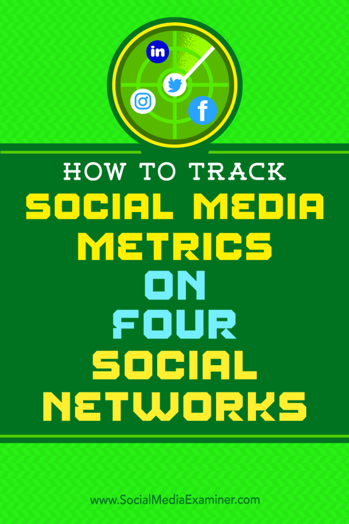 Како пратити метрику социјалних медија на четири друштвене мреже, Јое Гриффин на Социал Медиа Екаминер.