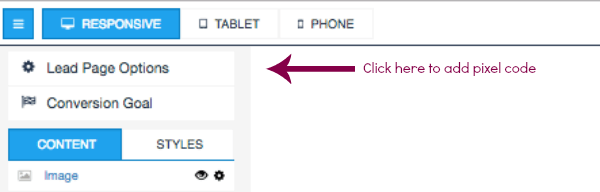 Ако користите водеће странице, кликните на Опције водеће странице.
