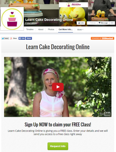 научите украшавање торти на мрежи Фацебоок апликација