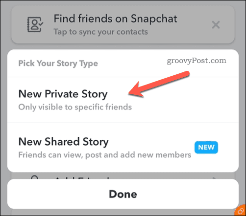 Направите нову приватну причу за Снапцхат