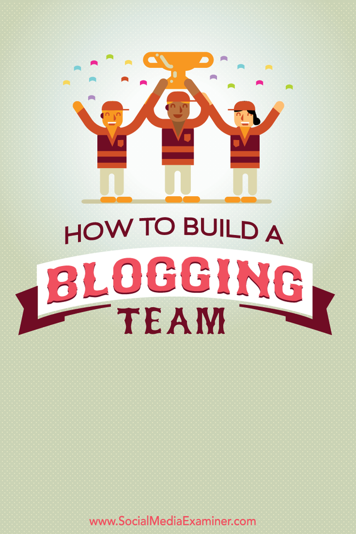 како изградити блогерски тим