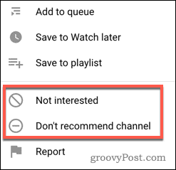 Заустављање ИоуТубе видео или препорученог канала