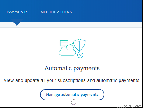 ПаиПал Кликните Управљање аутоматским плаћањем