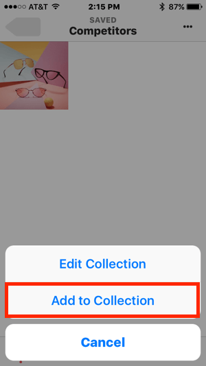 Да бисте додали сачуване постове у своју Инстаграм колекцију, додирните три тачке у горњем десном углу и додирните Додај у колекцију.