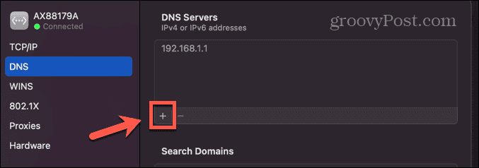 мац додати ДНС сервер