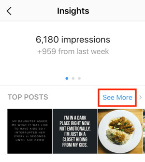 Кликните везу Сее Море поред Топ Постс да бисте видели више детаља о својим најпопуларнијим постовима.