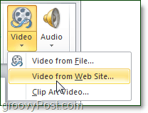 Опција видео са веб локације у ПоверПоинт 2010