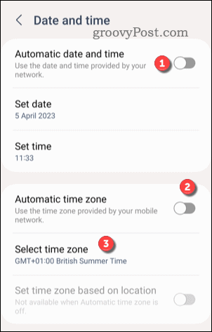 Подесите прилагођену временску зону на Андроид-у